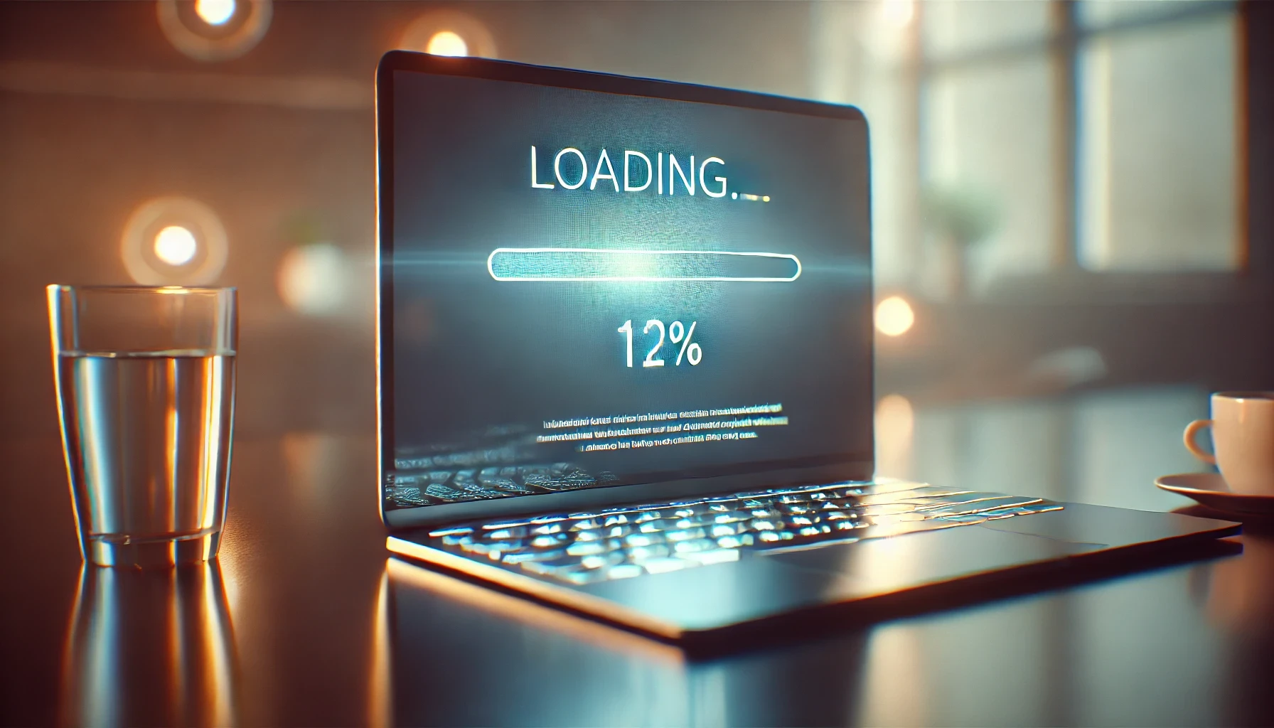 Website în proces de încărcare, evidențiind impactul vitezei asupra experienței utilizatorului.
